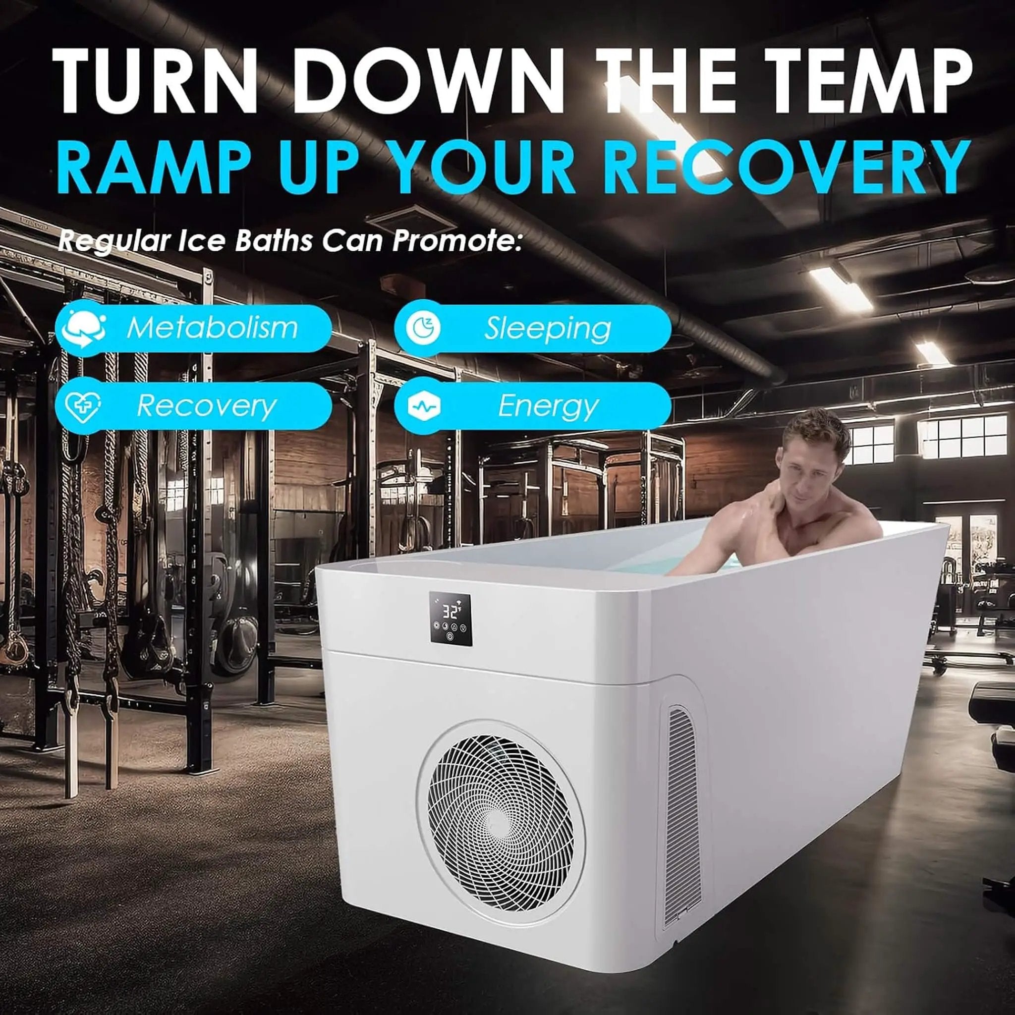 CSC Smart 1-Piece Freestanding Full-Body All-In-One Cold Plunge Tub With Built-In Water Chiller (SAK56280) by SAKSBY WHOLESALE