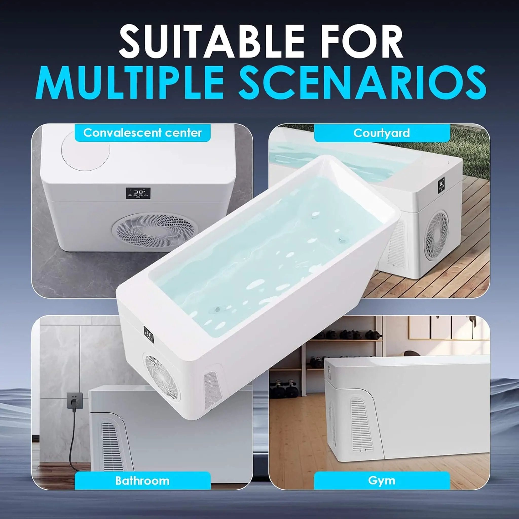 CSC Smart 1-Piece Freestanding Full-Body All-In-One Cold Plunge Tub With Built-In Water Chiller (SAK56280) by SAKSBY WHOLESALE