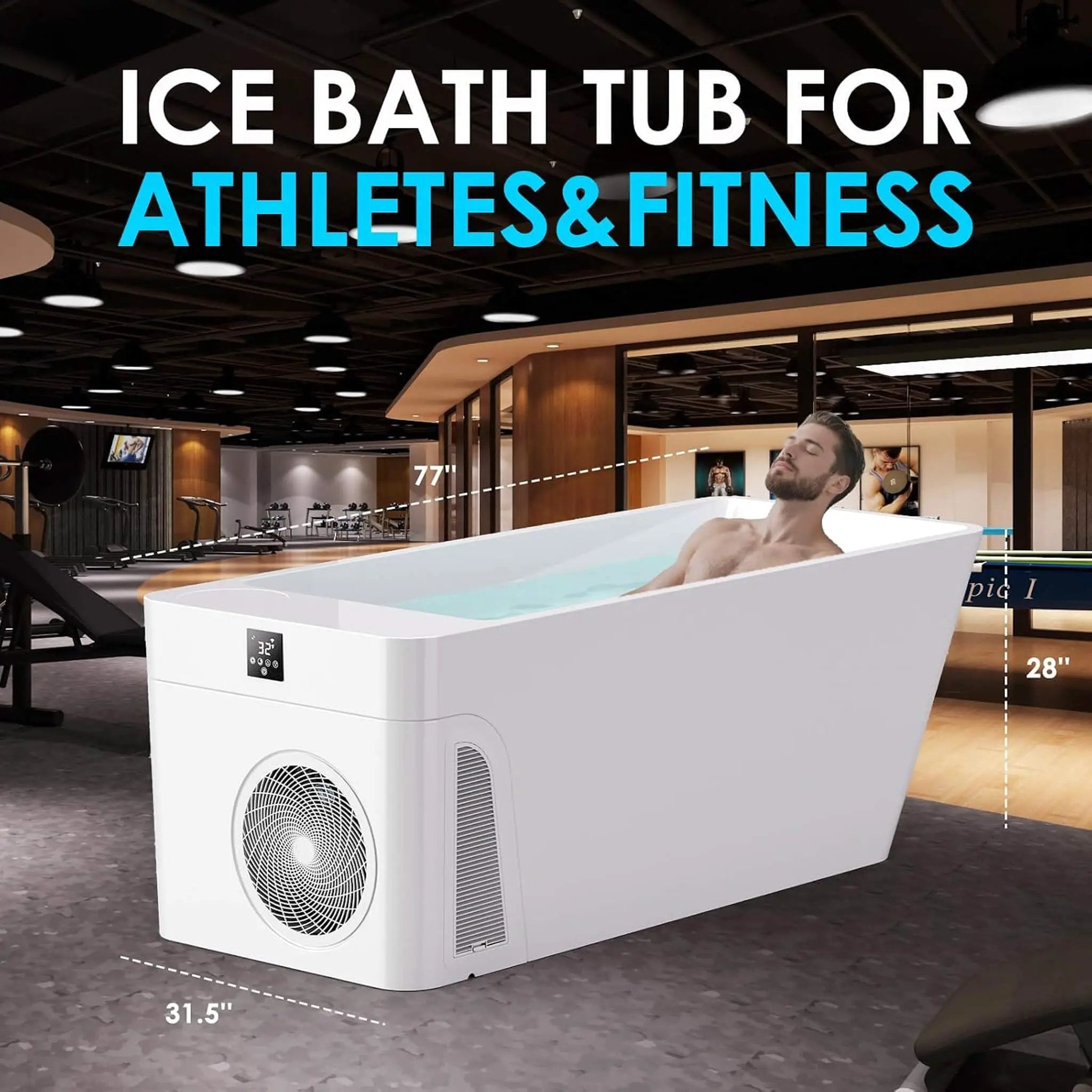 CSC Smart 1-Piece Freestanding Full-Body All-In-One Cold Plunge Tub With Built-In Water Chiller (SAK56280) by SAKSBY WHOLESALE