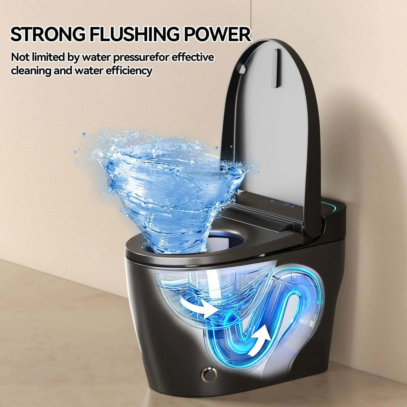 Smart One-Piece Bidet Toilet With Auto Open/Close Seat And Dryer (SAK86135) by SAKSBY WHOLESALE