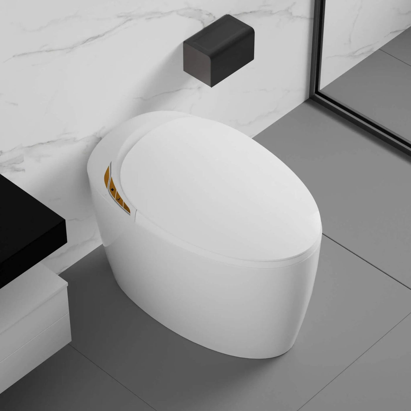 Smart One-Piece Toilet With Bidet, Foot Sensor, LED Display And Dryer (SAK80112) by SAKSBY WHOLESALE