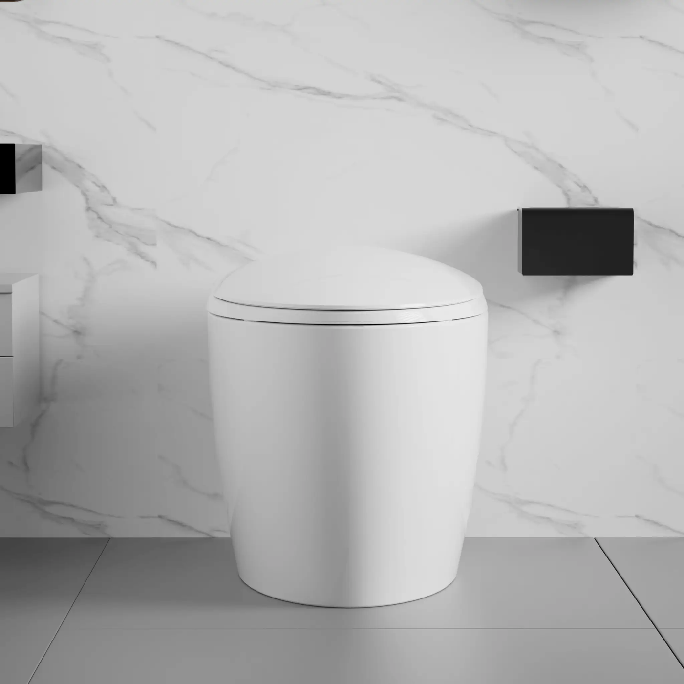 Smart One-Piece Toilet With Bidet, Foot Sensor, LED Display And Dryer (SAK80112) by SAKSBY WHOLESALE