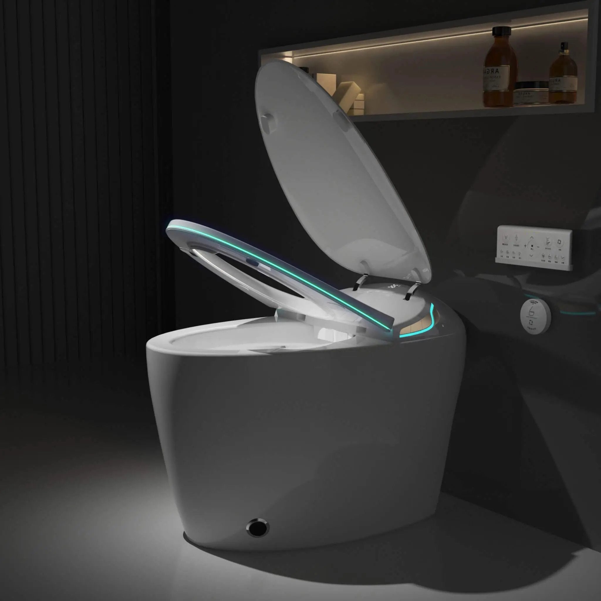 Smart One-Piece Toilet With Bidet, Foot Sensor, LED Display And Dryer (SAK80112) by SAKSBY WHOLESALE