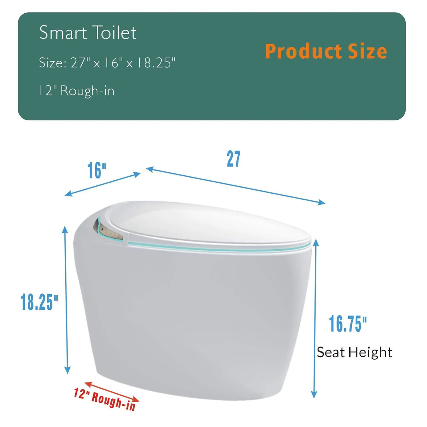 Smart One-Piece Toilet With Bidet, Foot Sensor, LED Display And Dryer (SAK80112) by SAKSBY WHOLESALE