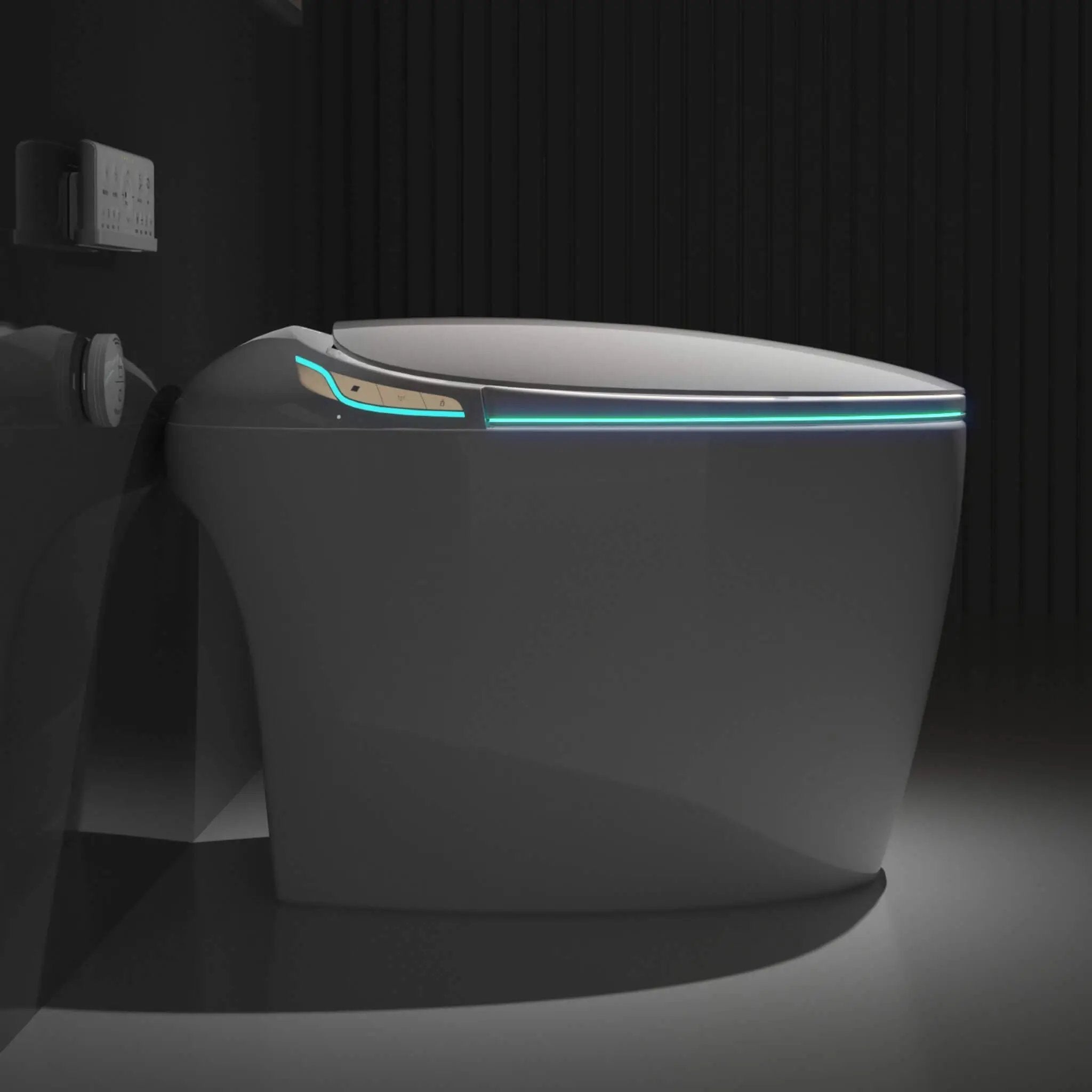 Smart One-Piece Toilet With Bidet, Foot Sensor, LED Display And Dryer (SAK80112) by SAKSBY WHOLESALE