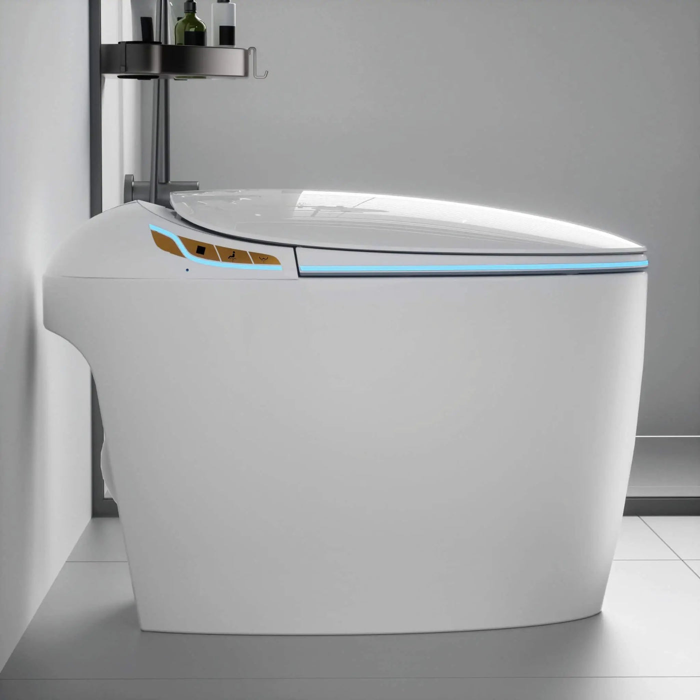 Smart One-Piece Toilet With Bidet, Foot Sensor, LED Display And Dryer (SAK80112) by SAKSBY WHOLESALE