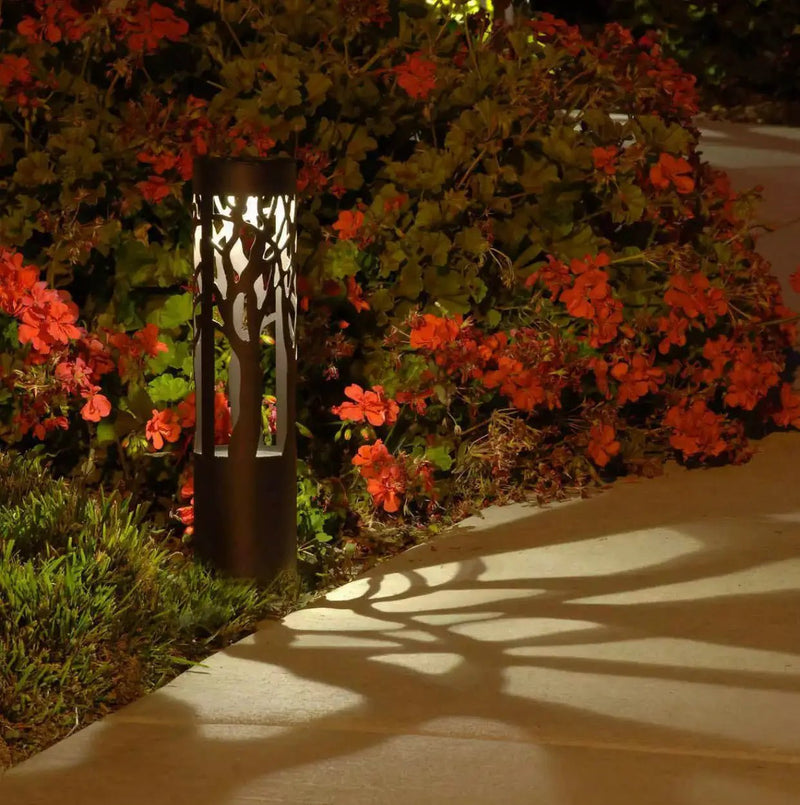 SmartYard 12-Lumen Solar Bollard Light with Tree Design LED 2-Pack by Outdoor Solar Outlet
