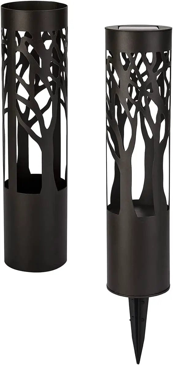SmartYard 12-Lumen Solar Bollard Light with Tree Design LED 2-Pack by Outdoor Solar Outlet