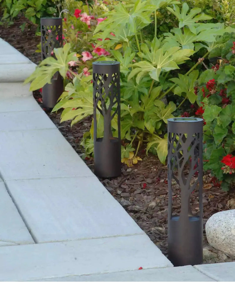 SmartYard 12-Lumen Solar Bollard Light with Tree Design LED 2-Pack by Outdoor Solar Outlet