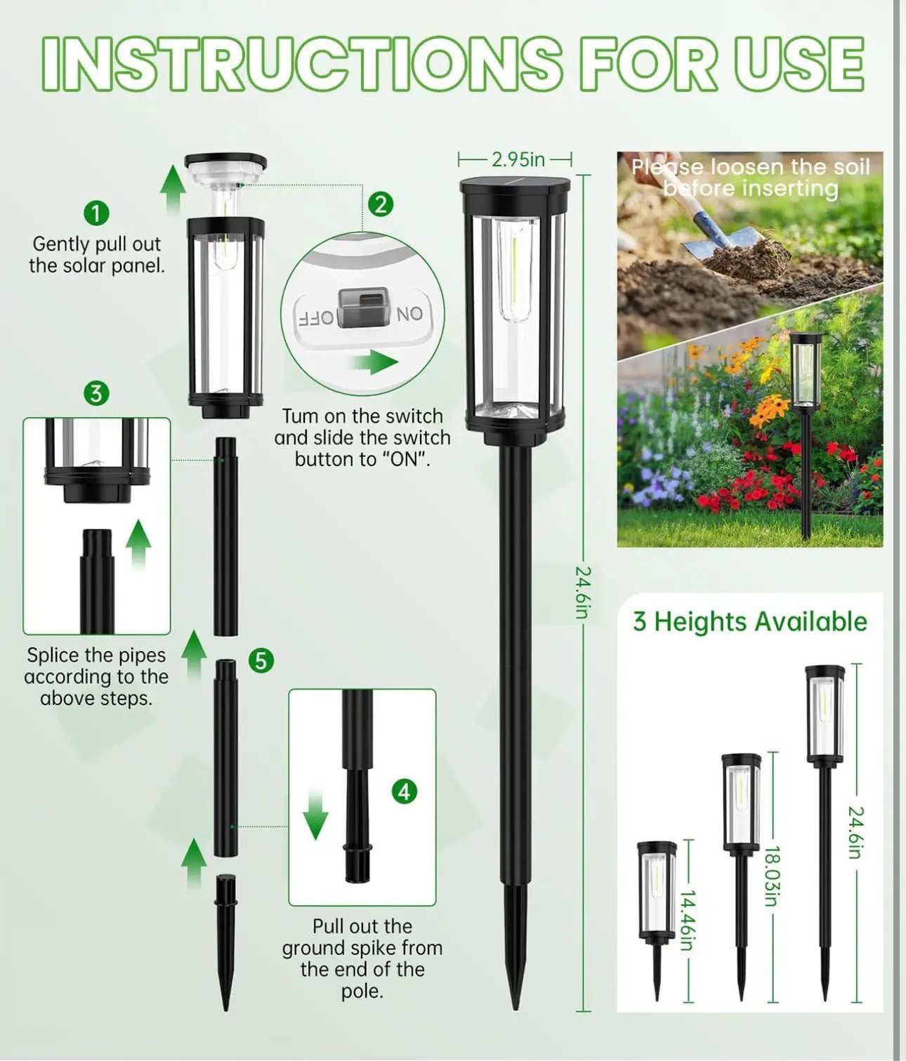 SmartYard 15 Lumen Bright Solar Lights Outdoor Pathway Lights Waterproof IP65, Auto On/Off 4 Pack by Outdoor Solar Outlet