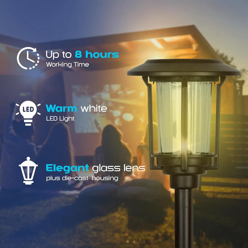 SmartYard 15-Lumen Solar Pathway Lights, Aluminum And Glass 6 Pack by Outdoor Solar Outlet