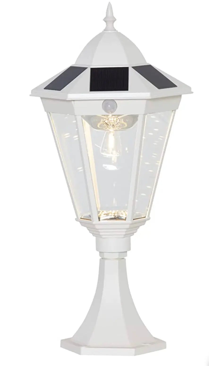 SmartYard 22" Solar Lamp Post Light, Outdoor Fixture with All Weather Aluminum, Motion Activated by Outdoor Solar Outlet