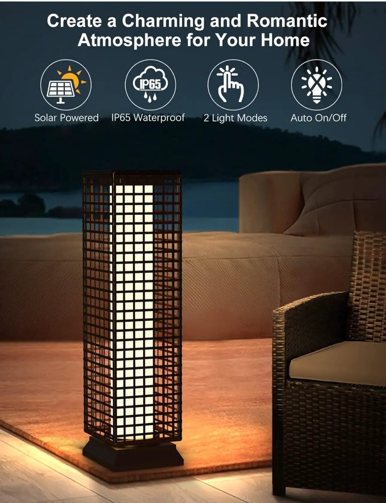 SmartYard 28’ Outdoor Solar Floor Lamp with 2 Lighting Modes by Outdoor Solar Outlet