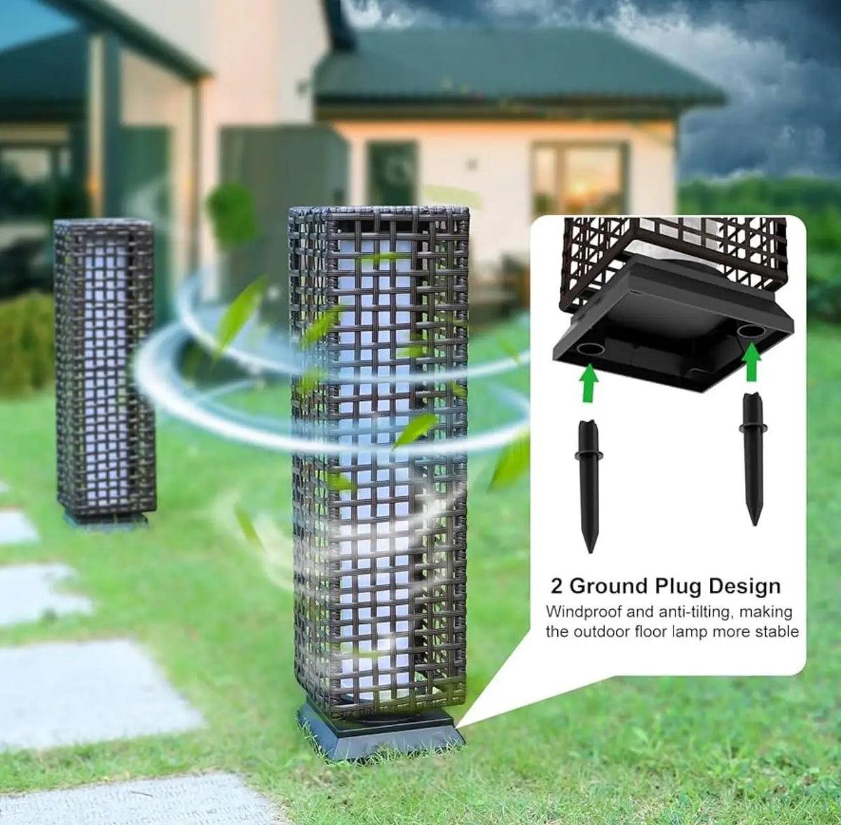 SmartYard 28’ Outdoor Solar Floor Lamp with 2 Lighting Modes by Outdoor Solar Outlet