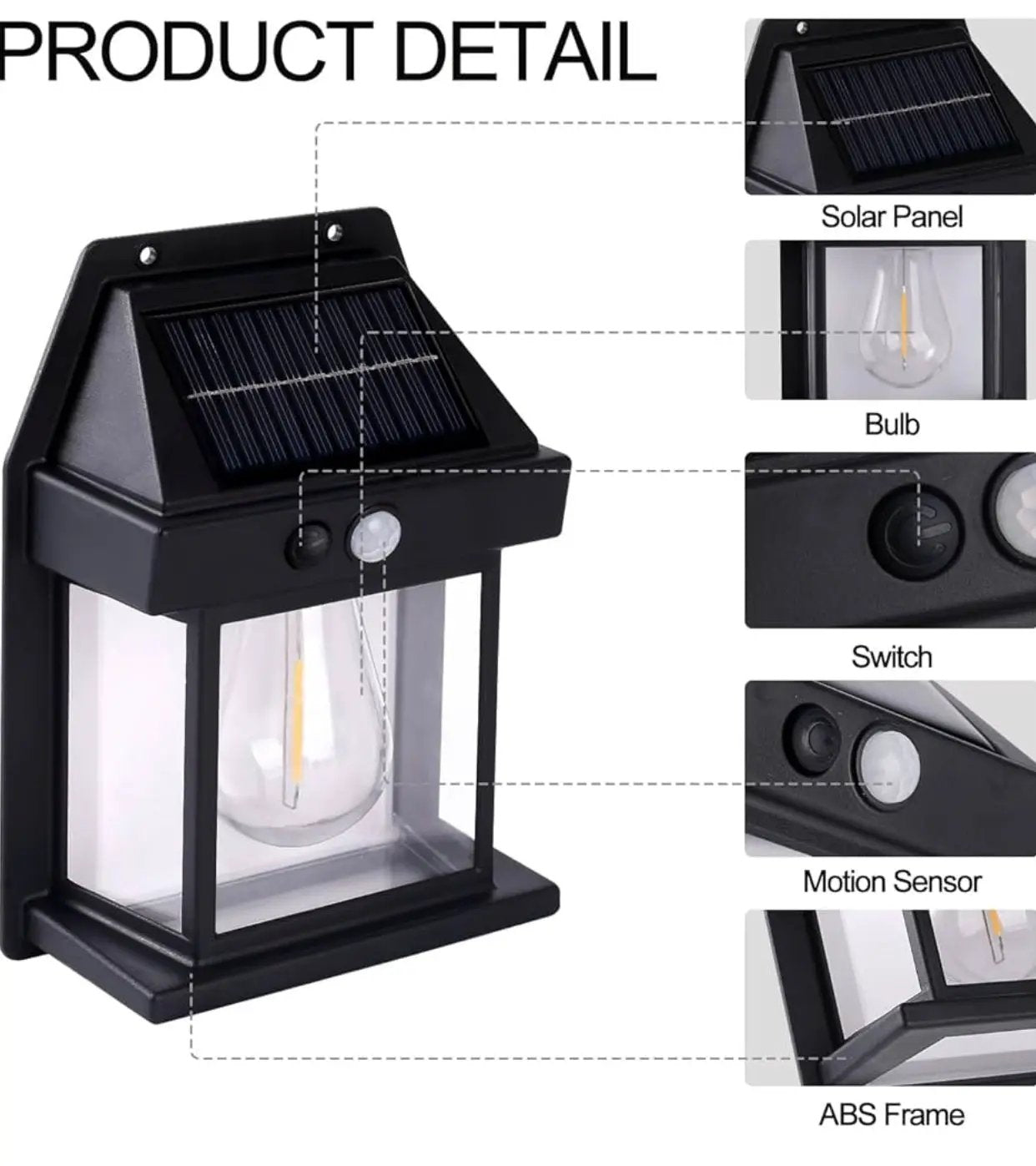 SmartYard 4 Pack Solar Sensor Motion Wall Lights Tungsten Lamps Exterior Porch Lanterns by Outdoor Solar Outlet