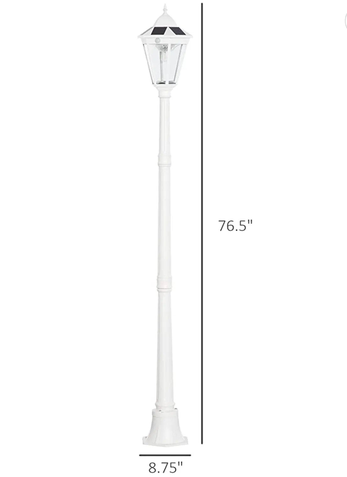 SmartYard 77" Solar Lamp Post Light, Waterproof Aluminum And Glass Outdoor Vintage Post Lamp by Outdoor Solar Outlet