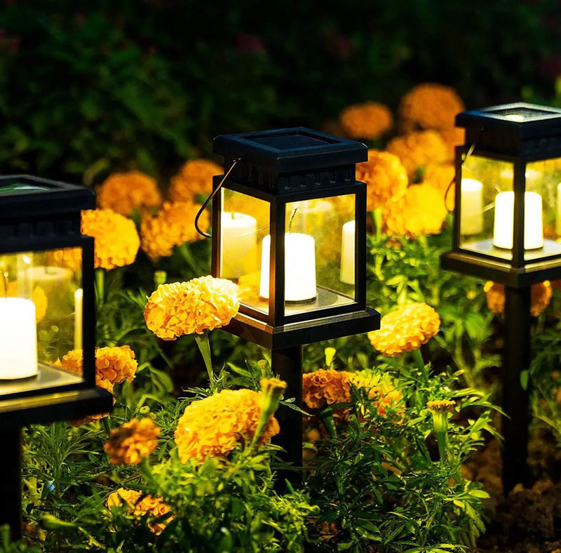 SmartYard 8 Pack Solar Pathway 10 lumen Hanging Candle Lantern Light- Warm White by Outdoor Solar Outlet