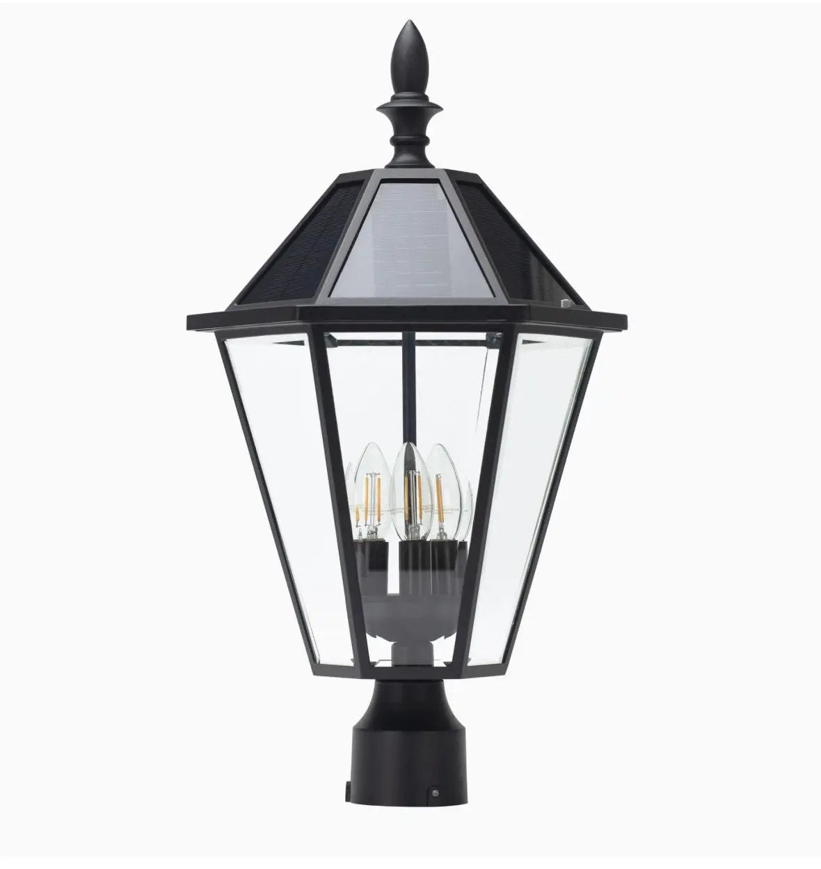 SmartYard LED Post Solar Light 22’ Outdoor,Dusk to Dawn Vintage Street Lights, 300LM, 2700K,Cast Aluminum by Outdoor Solar Outlet