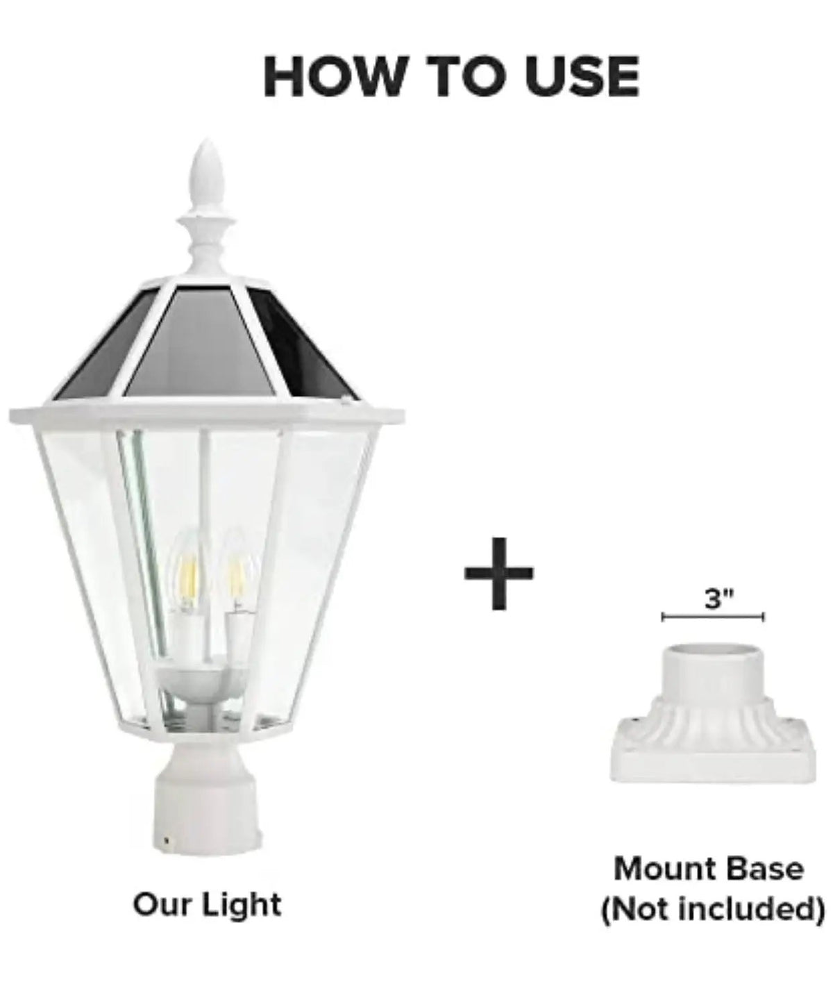 SmartYard LED Post Solar Light 22’ Outdoor,Dusk to Dawn Vintage Street Lights, 300LM, 2700K,Cast Aluminum by Outdoor Solar Outlet