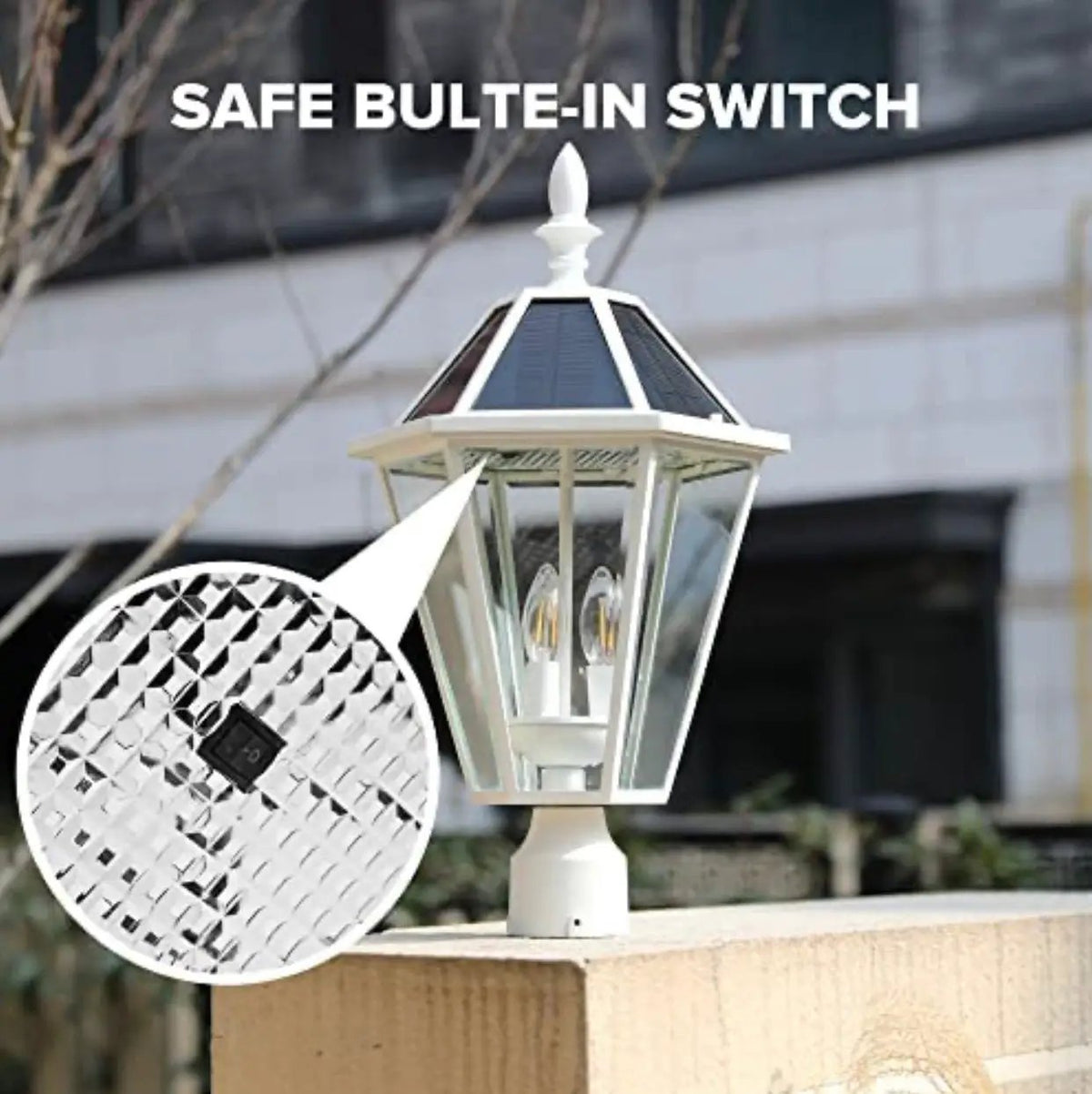SmartYard LED Post Solar Light 22’ Outdoor,Dusk to Dawn Vintage Street Lights, 300LM, 2700K,Cast Aluminum by Outdoor Solar Outlet