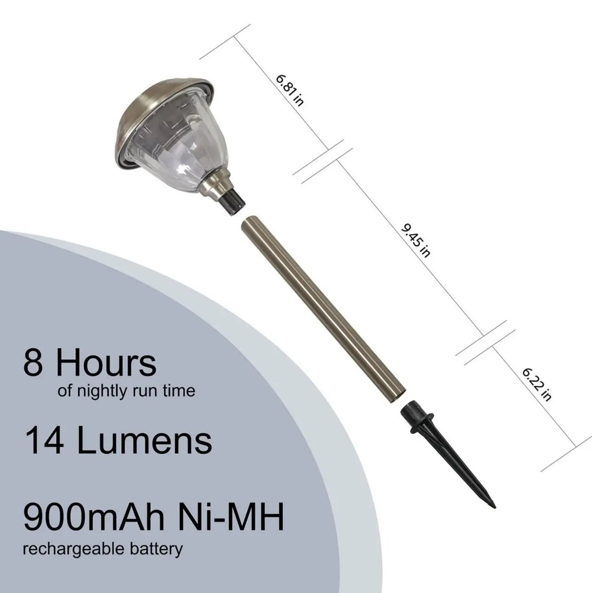 Energizer 10Pack Solar Pathway LED Lights Outdoor-Stainless Steel 15 Lumen ( Silver ) by Outdoor Solar Outlet