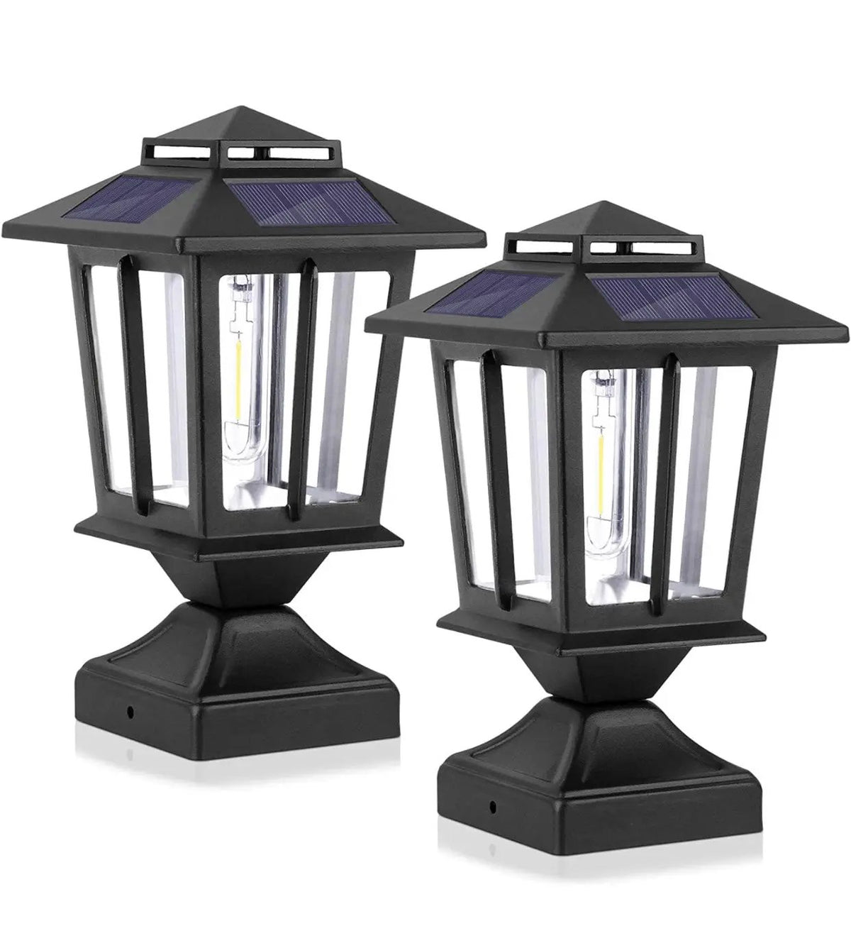 SmartYard Metal Solar Post Lights 4X4 Outdoor, Waterproof Fence Post Lights 2 Pack by Outdoor Solar Outlet