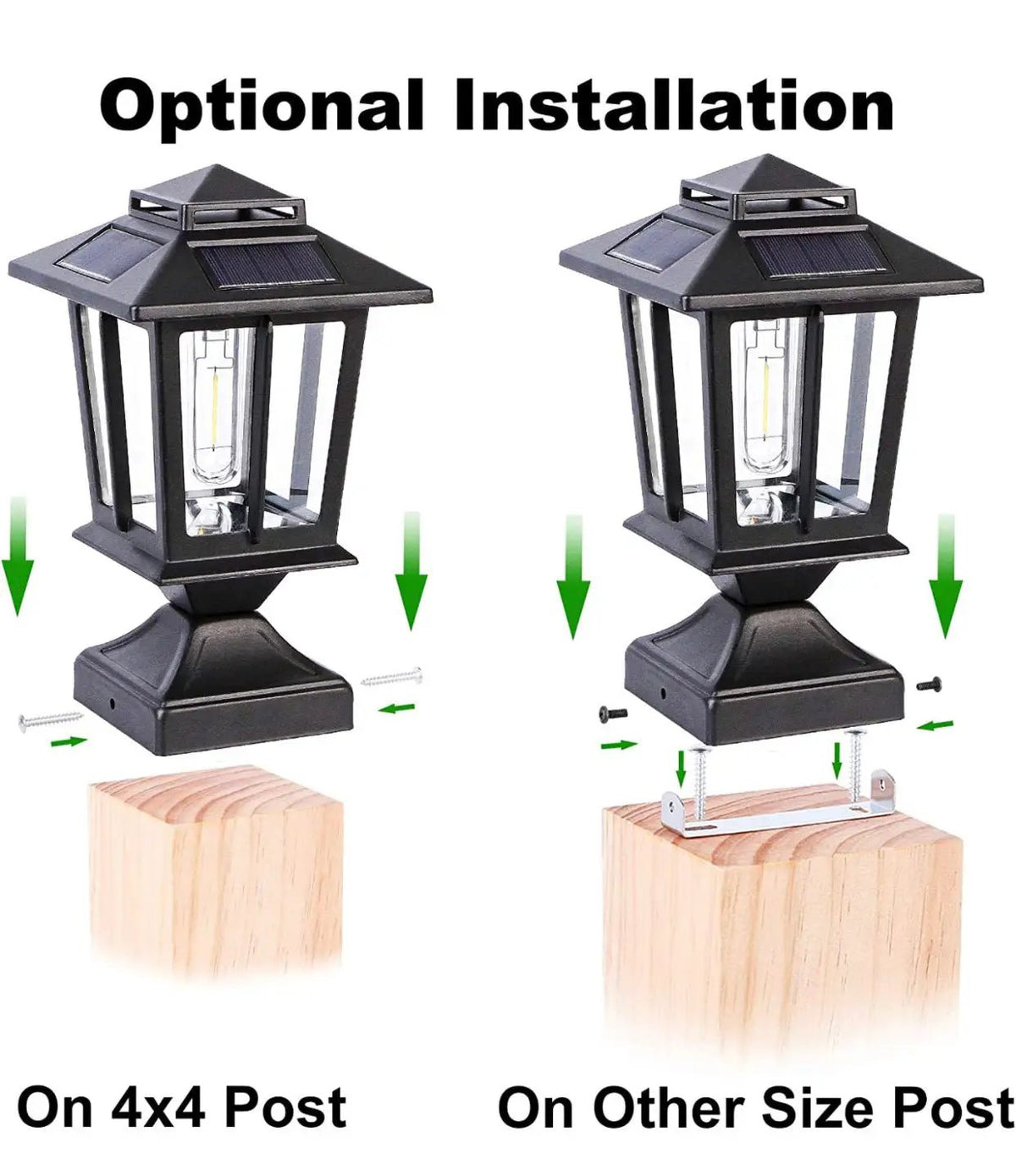 SmartYard Metal Solar Post Lights 4X4 Outdoor, Waterproof Fence Post Lights 2 Pack by Outdoor Solar Outlet