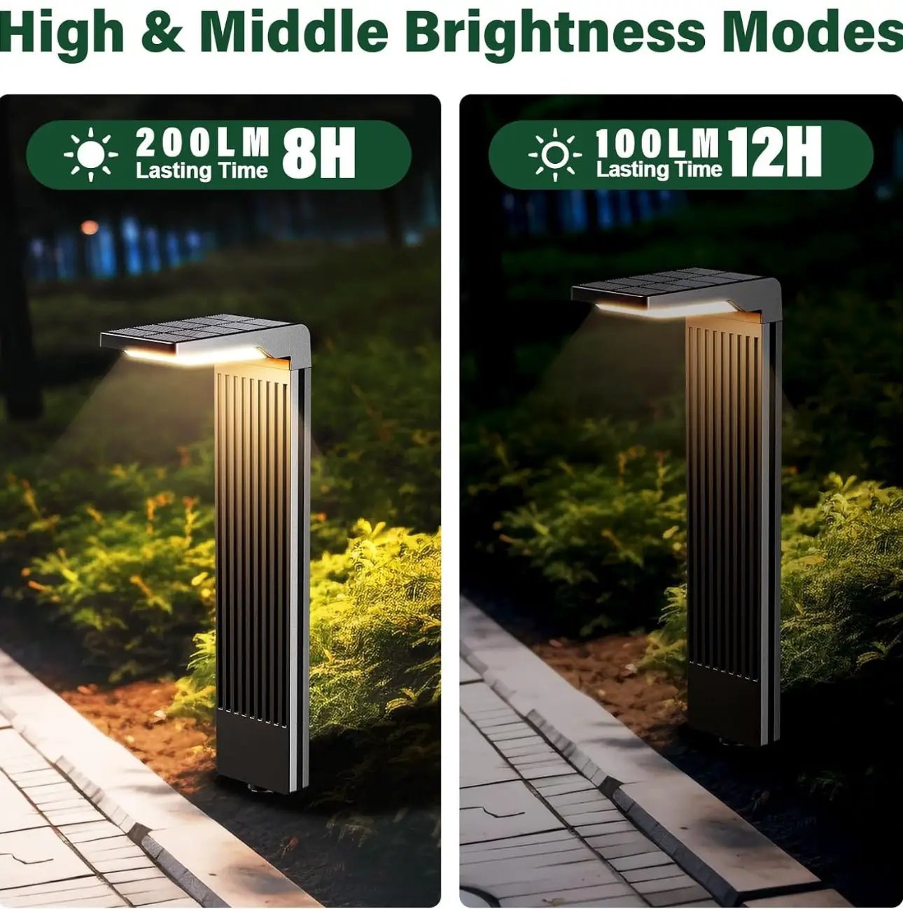 SmartYard Pathway Solar Walkway Light Super Bright 200 Lumen ,Warm & Cool-4 Pack by Outdoor Solar Outlet