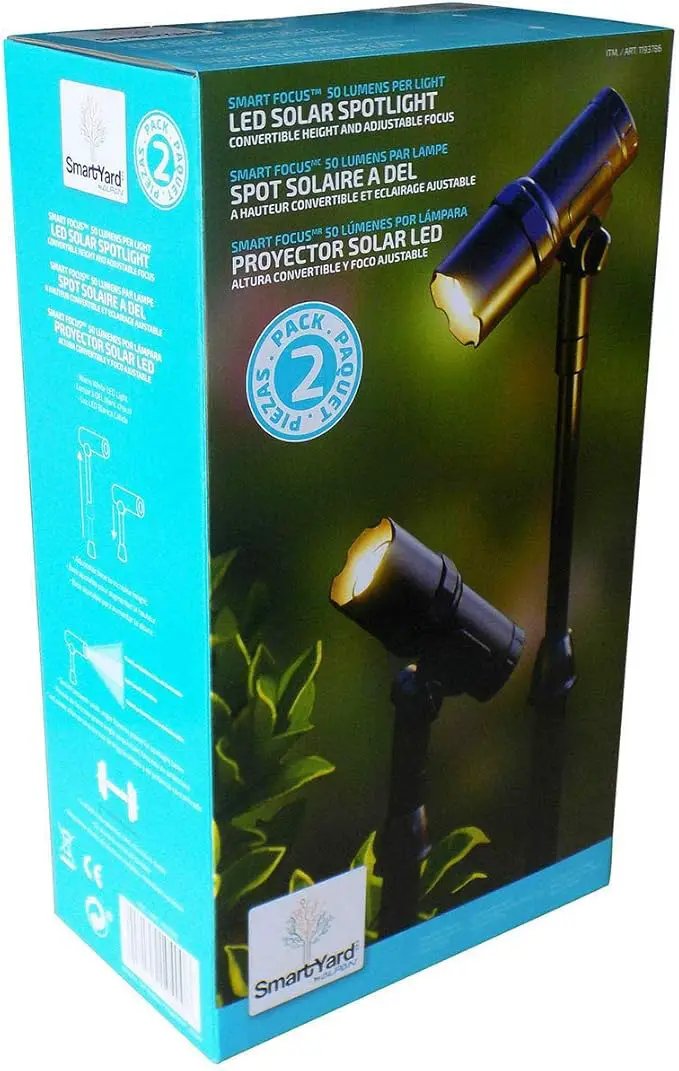 SmartYard Smart Focus 100/65 Lumen Spot Light with Remote Solar Panel, 2-pack by Outdoor Solar Outlet