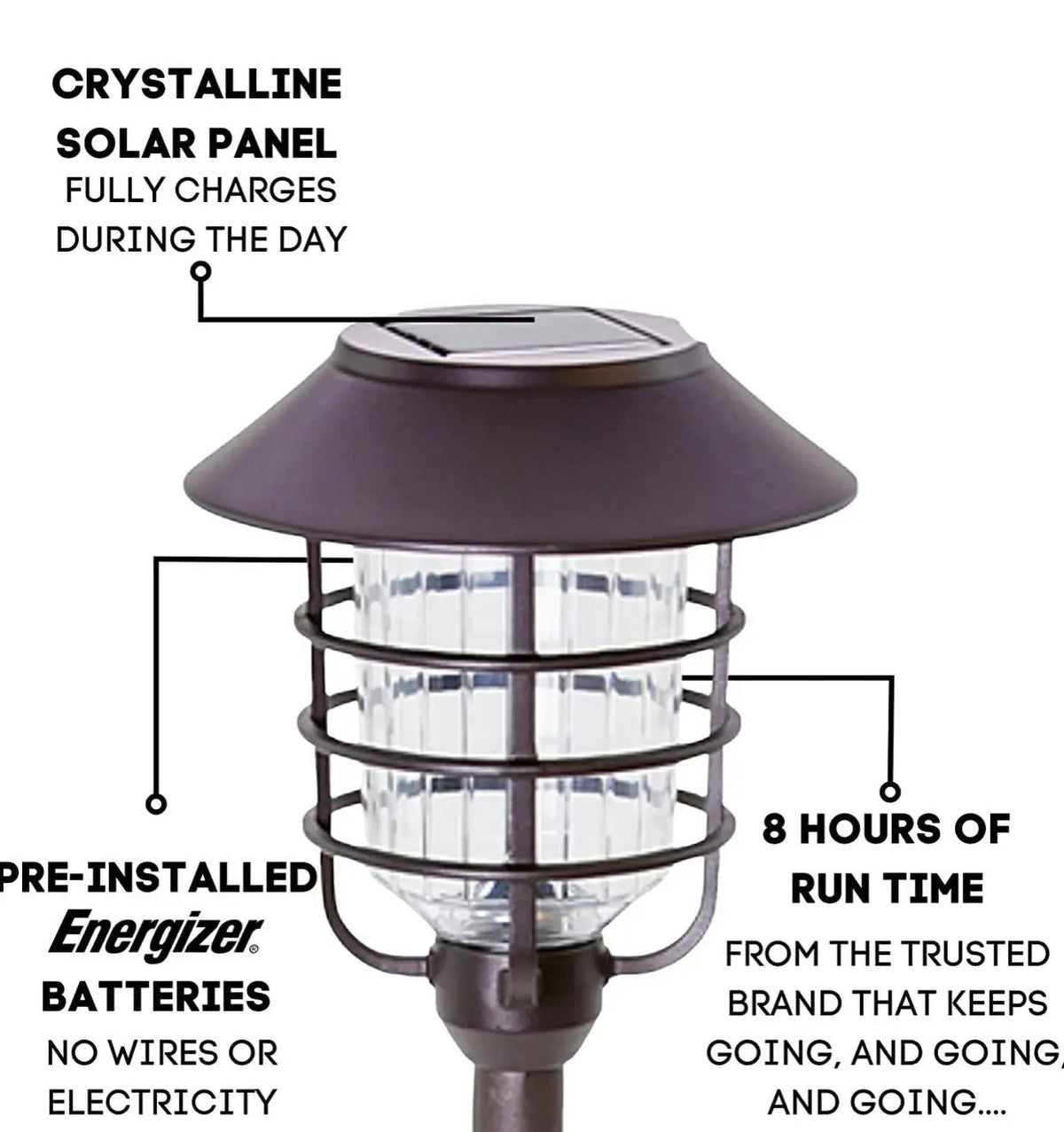 Smartyard Solar LED Large Pathway Lights Oil Rubbed Bronze 8-Pk by Outdoor Solar Outlet