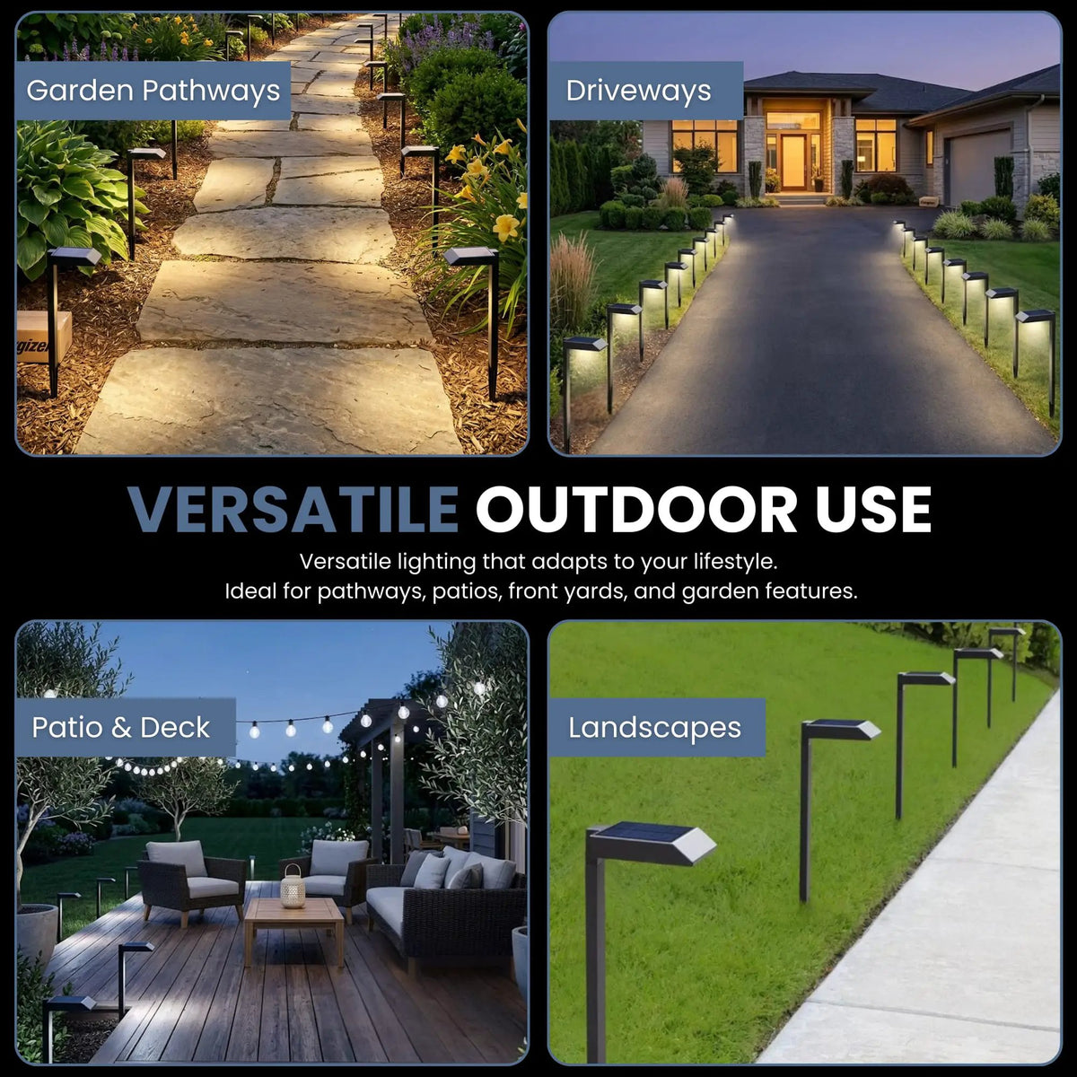 SmartYard Solar LED Pathway Lights 30 Lumen Modern Down Light , 6-Pack by Outdoor Solar Outlet