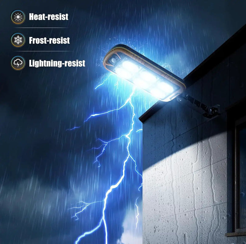SmartYard Solar Lights Outdoor Motion Sensor Light, 7000K Solar Street Lights with Remote Control, Dusk to Dawn Flood Light Outdoor, IP65 Waterproof Security Light (4 Packs) by Outdoor Solar Outlet
