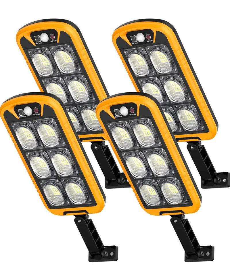 SmartYard Solar Lights Outdoor Motion Sensor Light, 7000K Solar Street Lights with Remote Control, Dusk to Dawn Flood Light Outdoor, IP65 Waterproof Security Light (4 Packs) by Outdoor Solar Outlet