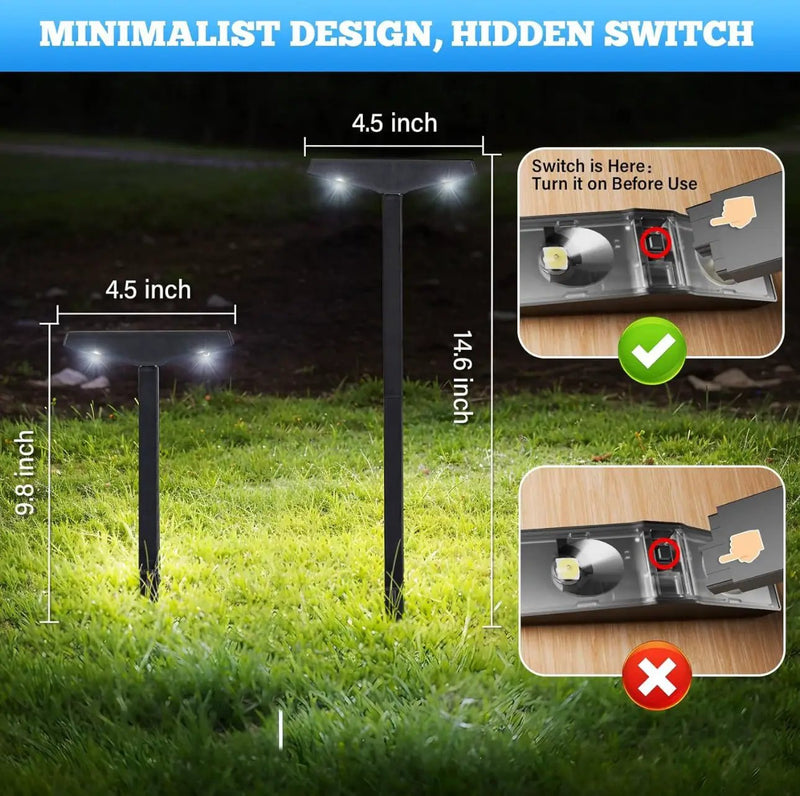 SmartYard Solar Modern Pathway Lights, 4 Pack -15 Lumen by Outdoor Solar Outlet