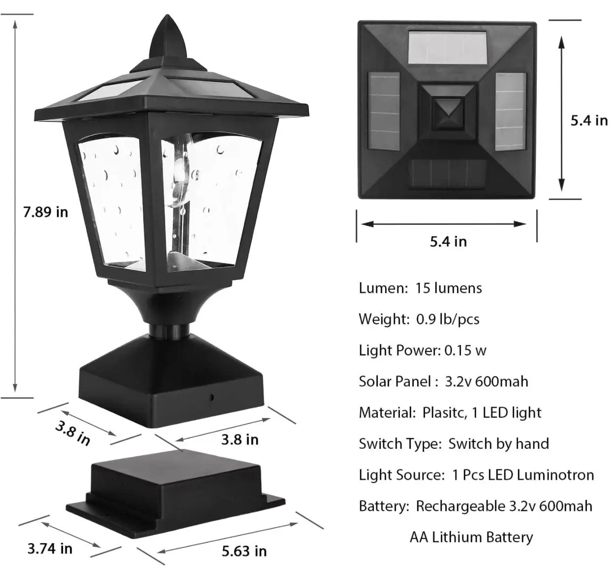 SmartYard Solar Post Cap Lights Outdoor for Wood Fence Posts Pathway, Deck, Pack of 2 by Outdoor Solar Outlet