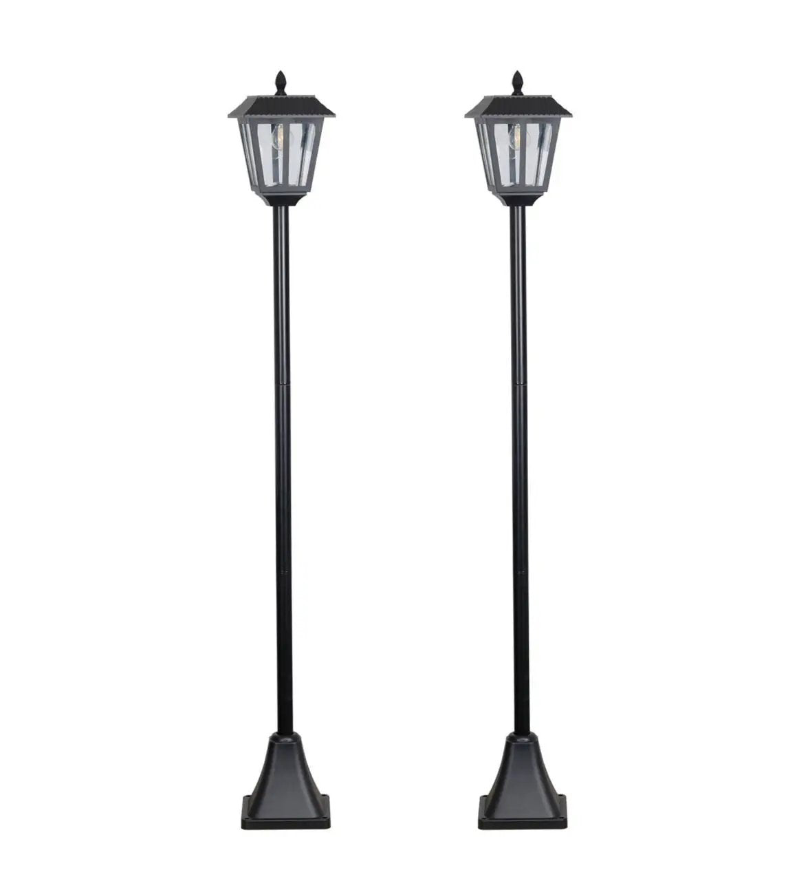SmartYard Solar Post Lamp Set, Warm White Vintage Light (2-Pack) by Outdoor Solar Outlet