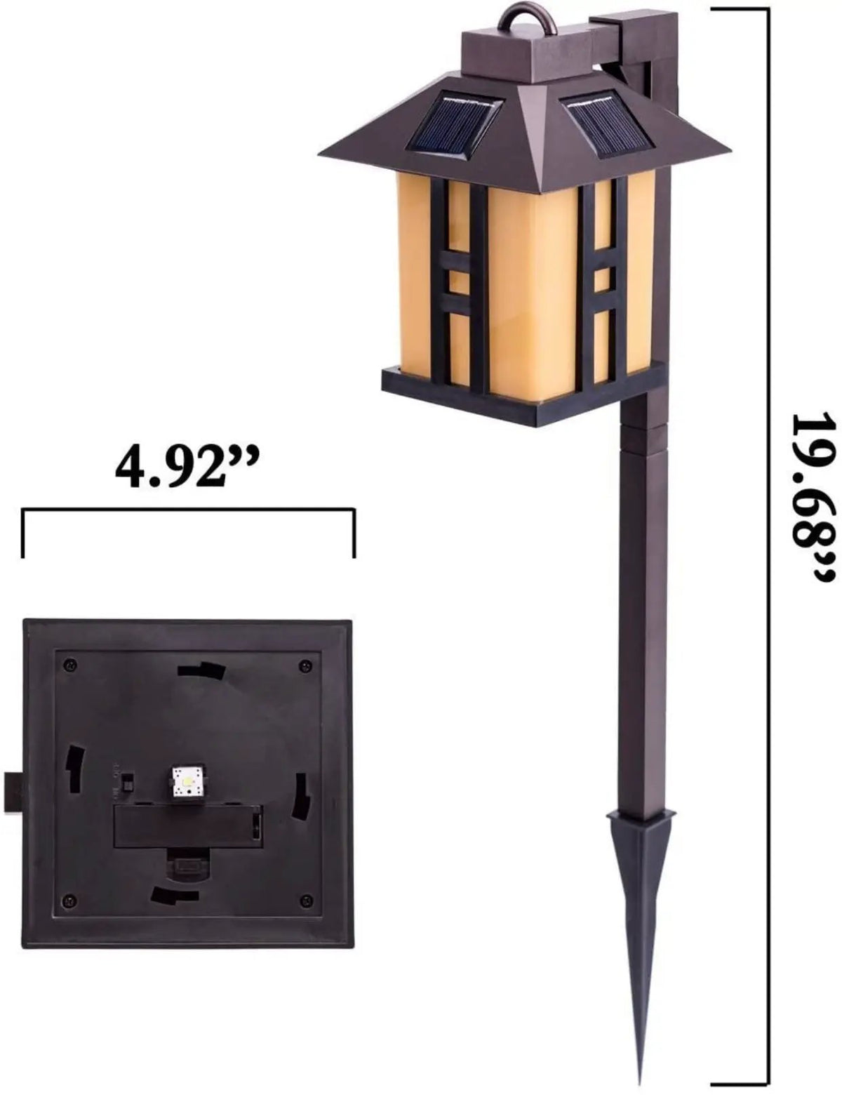 SmartYard Solar Powered Pathway Shepherd Hook Lights Asian Style (4 Pack) by Outdoor Solar Outlet