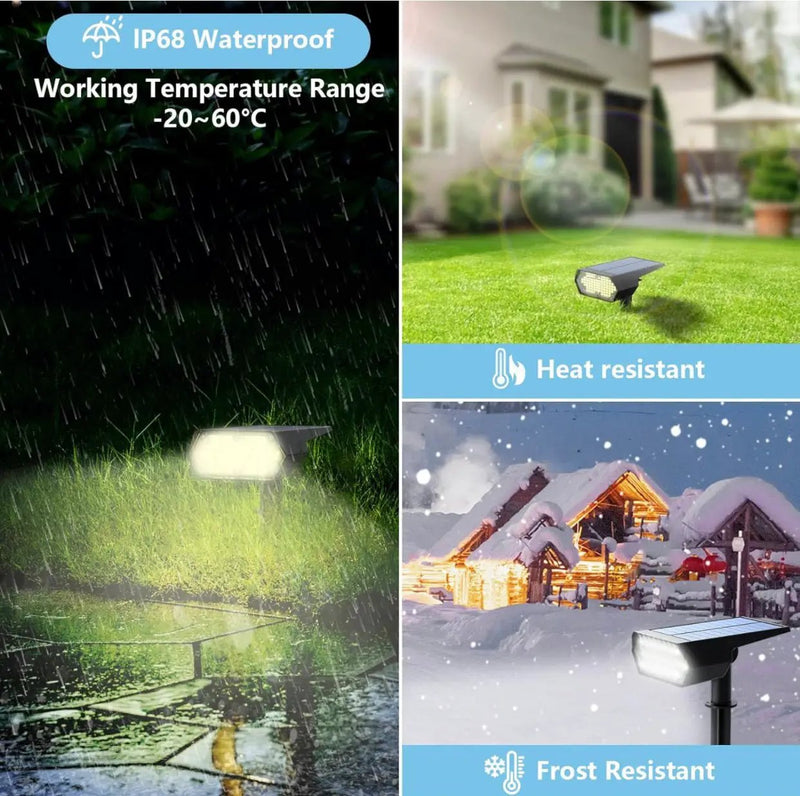 SmartYard Solar Spot Lights 53 LEDs, 2 Modes Pathway/Wall Lights 2 In 1 Auto On/Off 4 Pack(Cool White) by Outdoor Solar Outlet