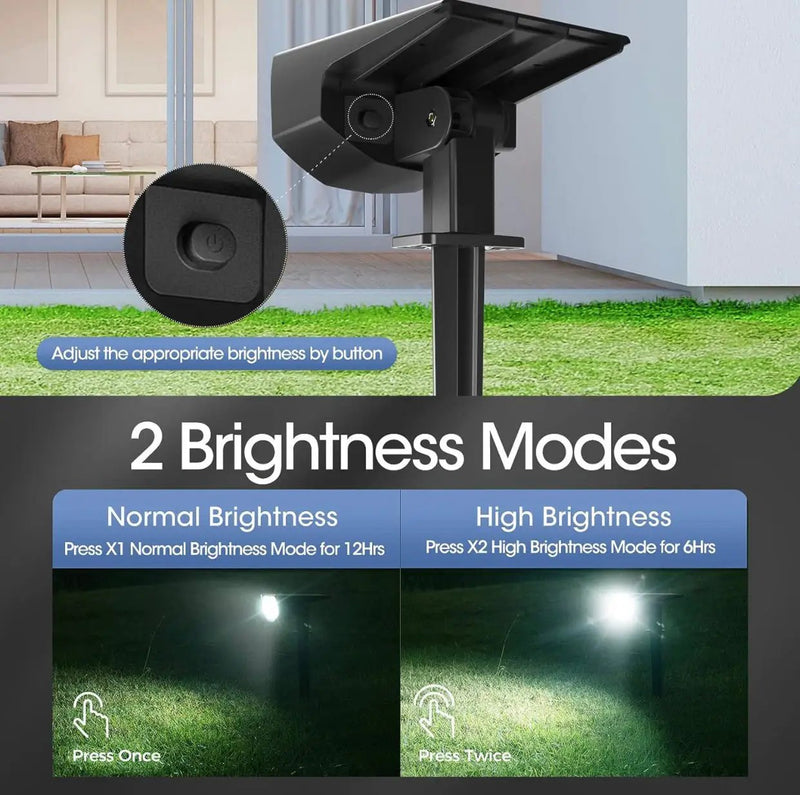 SmartYard Solar Spot Lights 53 LEDs, 2 Modes Pathway/Wall Lights 2 In 1 Auto On/Off 4 Pack(Cool White) by Outdoor Solar Outlet