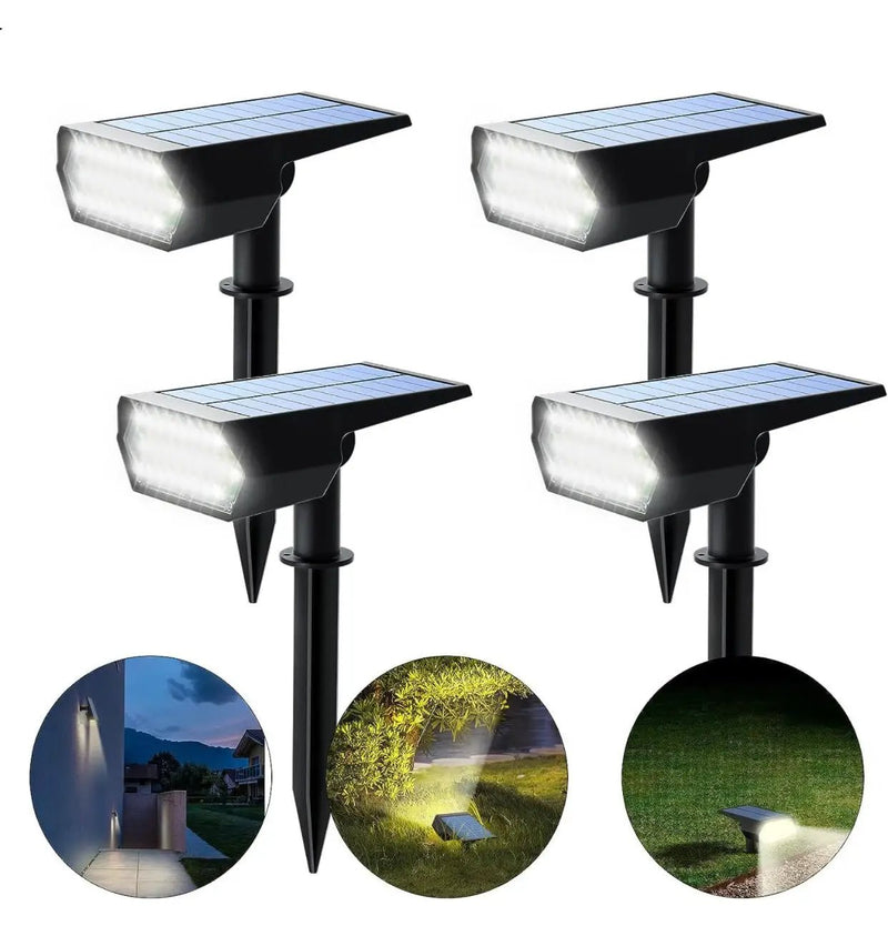 SmartYard Solar Spot Lights 53 LEDs, 2 Modes Pathway/Wall Lights 2 In 1 Auto On/Off 4 Pack(Cool White) by Outdoor Solar Outlet