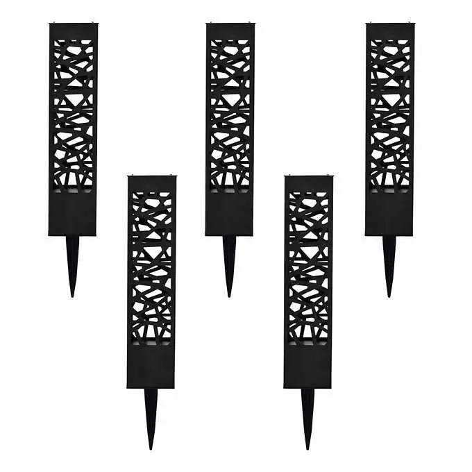 SmartYard Square Solar Bollard Pathway Lights – 35 Lumen, 5-pack by Outdoor Solar Outlet