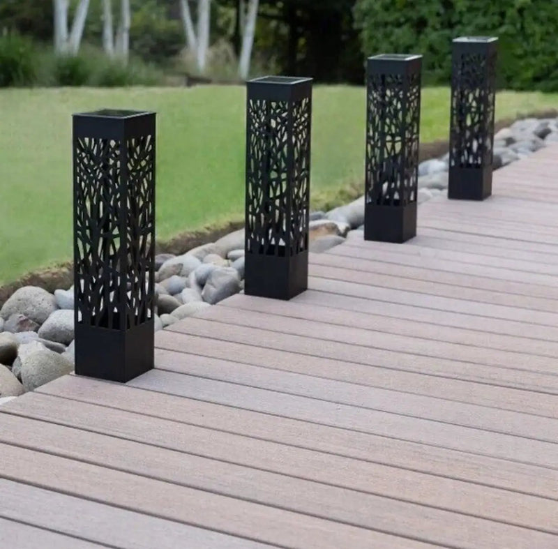 SmartYard Square Solar Bollard Pathway Lights – 35 Lumen, 5-pack by Outdoor Solar Outlet