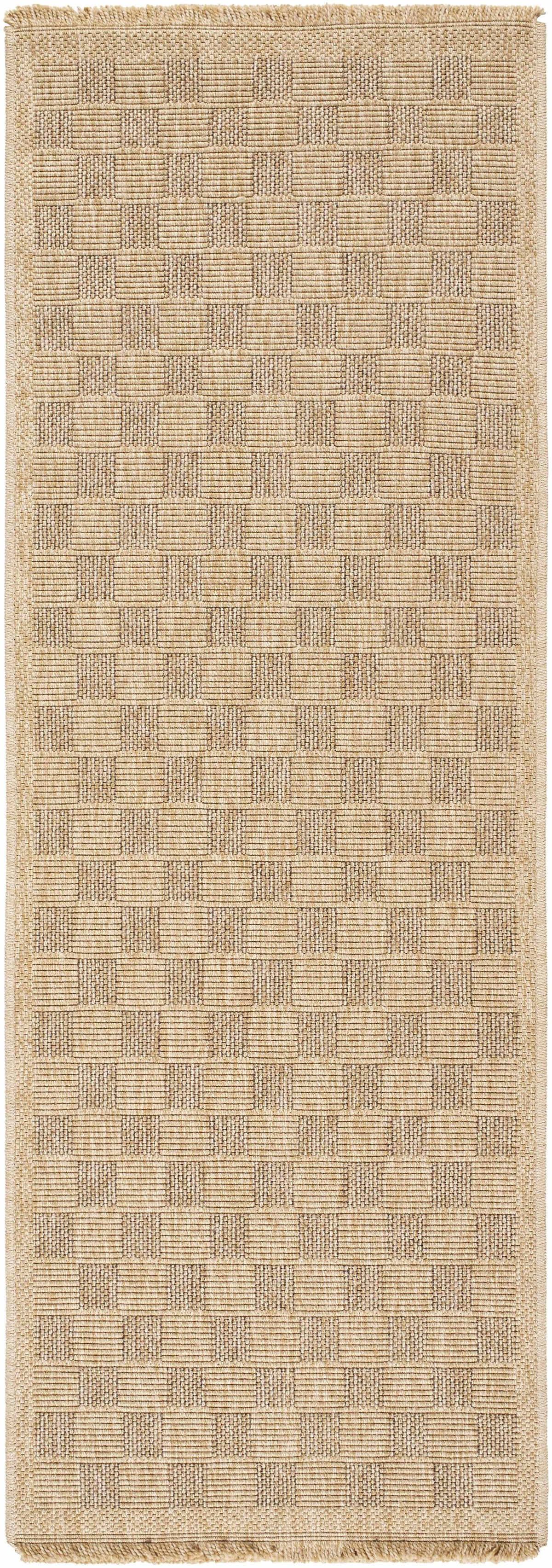 Jurek Beige Checkered Outdoor Area Rug, photo 3 of 15