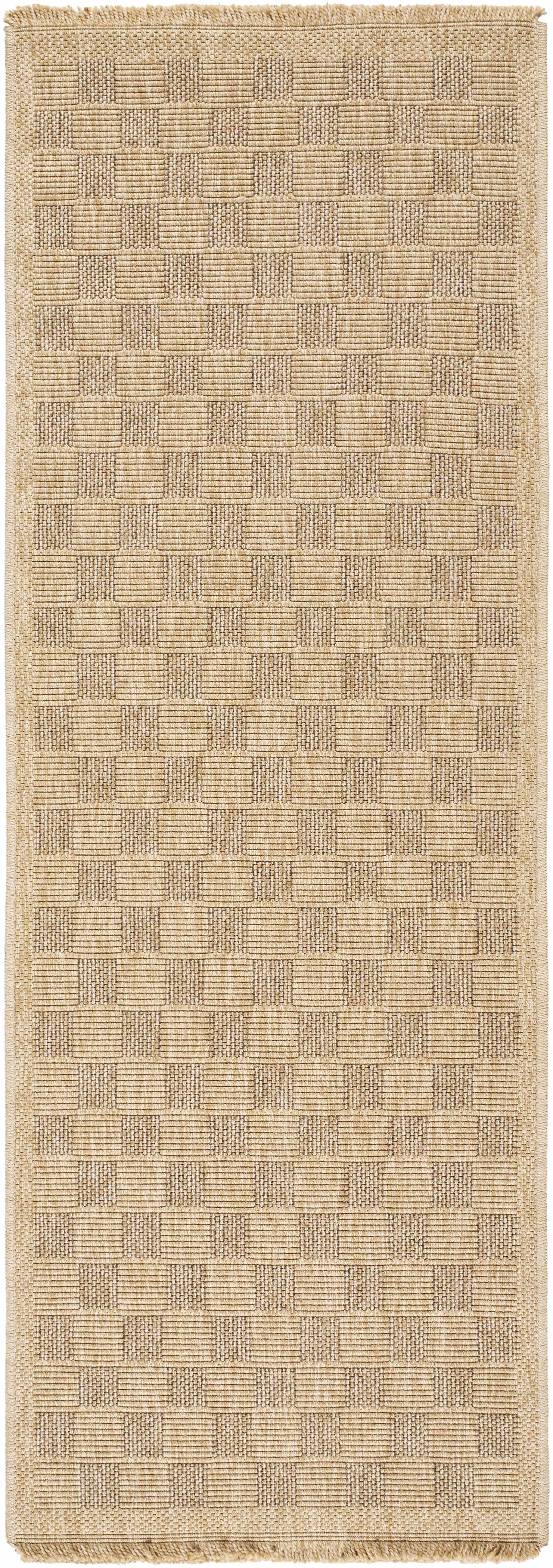 Jurek Beige Checkered Outdoor Area Rug by Boutique Rugs