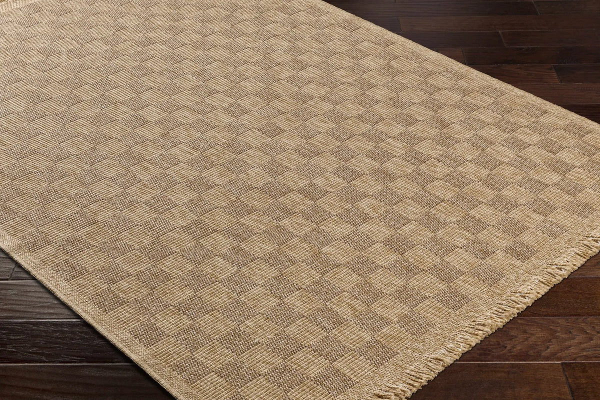 Jurek Beige Checkered Outdoor Area Rug, photo 15 of 15
