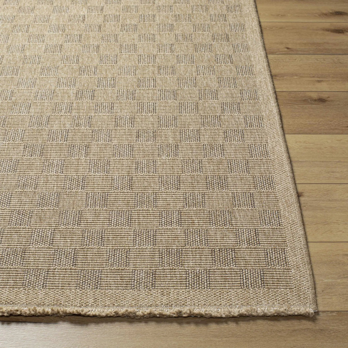 Jurek Beige Checkered Outdoor Area Rug, photo 13 of 15