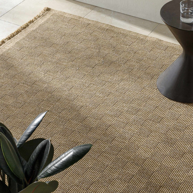 Jurek Beige Checkered Outdoor Area Rug by Boutique Rugs