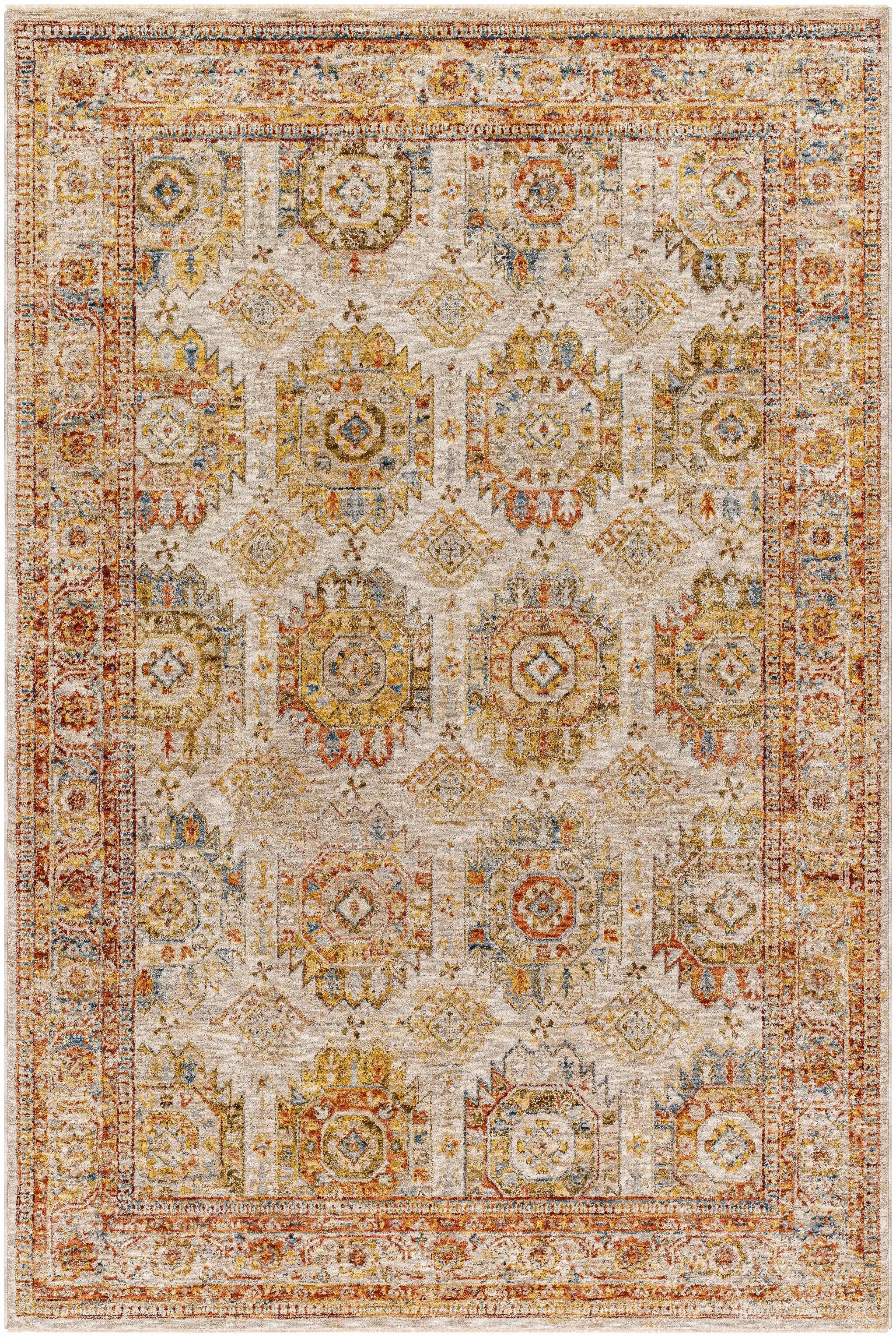 Crescentia Cream Textured Rug with Fringes by Boutique Rugs
