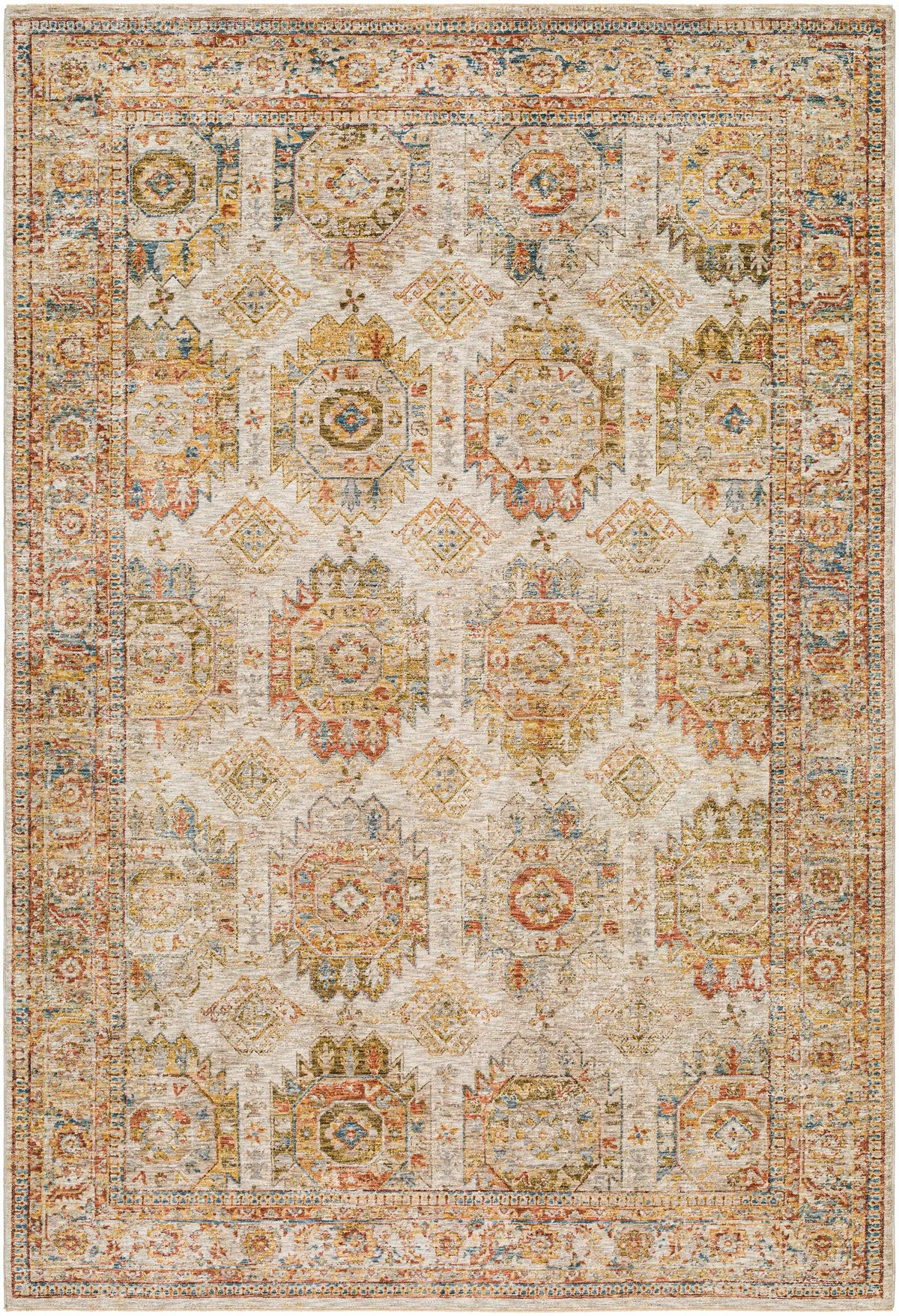 Crescentia Cream Textured Rug with Fringes, photo 3 of 9