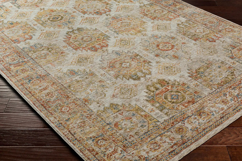 Crescentia Cream Textured Rug with Fringes by Boutique Rugs
